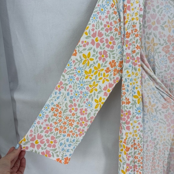 Posh Peanut Floral Daisy Lounge Robe Bamboo Viscose Soft Stretch Women’s L XL - Picture 7 of 8